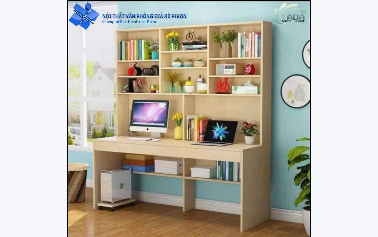 Bàn làm việc có giá sách Home12